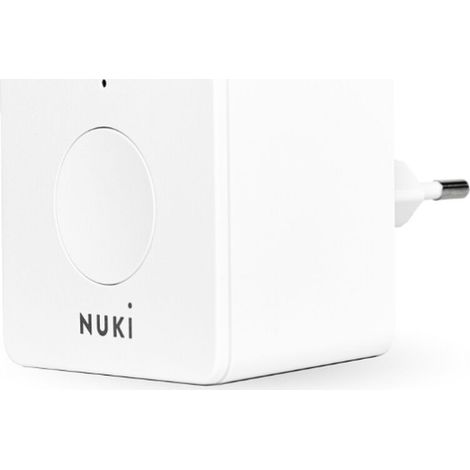 Nuki Bridge, Abrepuertas automático con Bluetooth y WiFi, extensión para el Nuki Smart Lock, cerradura electrónica, acceso remoto, Amazon Alexa, Apple HomeKit, Google Home, blanco (1/5)