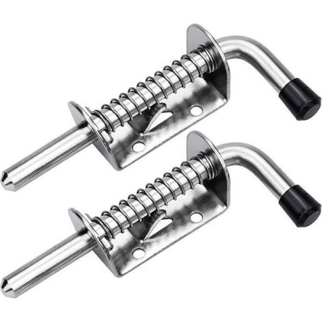 2Pcs Verrou Porte de Garage Targette Loquet a Ressort Boulons à Ressort en Acier Loquets et Verrous De Portes 128mm Pour Port (1/4)