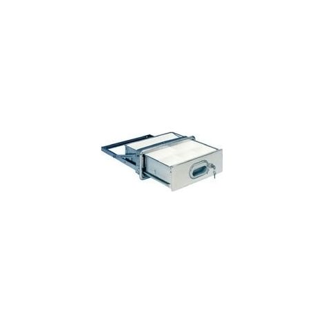 Tiroir caisse inox avec serrure - Hauteur clair : 130 mm - Hauteur hors tout : 160 mm - Largeur clair : 345 mm - Largeur hors tout : 375 mm - Profondeur utile : 405 mm - PRIOLINOX (1/2)