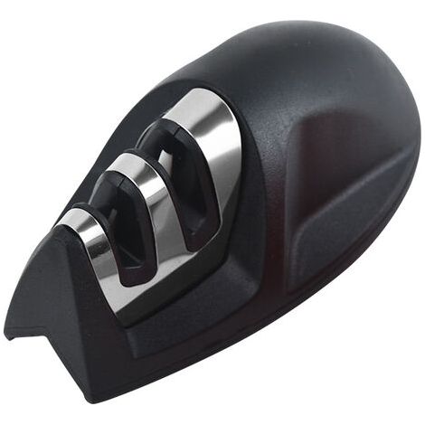 Aiguiseur de Cuisine Professionnel 2 en 1 Manuel Aiguiseur pour Couteaux en Acier Inoxydable et céramique de Toutes Tailles,Base Anti-dérapante Noir, 1pcs,Fonepro (1/5)