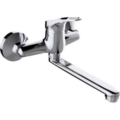 Miscelatore lavello cucina jolly cromato con attacco a parete idrobric j46155 (1/2)