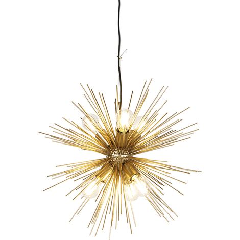 QAZQA Lampada a sospensione broom - Moderno - Acciaio - Oro/Ottone - Sfera Max. 6 x Watt