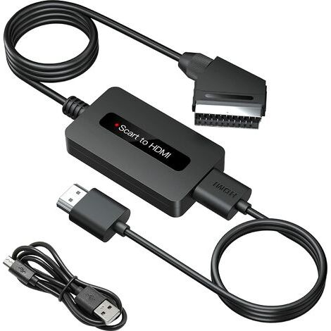 SCART-zu-HDMI-Konverter mit HDMI- und SCART-Kabeln, Full-HD-Ausgang (720p/1080p), HDMI-SCART-Adapter (1/5)