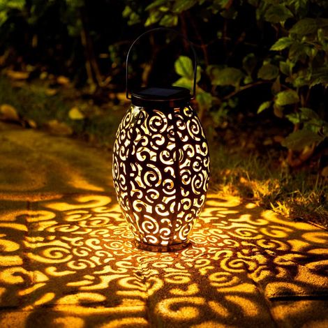 Lanterne Solaire de Jardin, Lumière Extérieure LED IP44 Imperméable, Suspension Décorative pour Patio, Cour, Allée, Blanc Chaud, Classe Énergétique A++ (1/5)