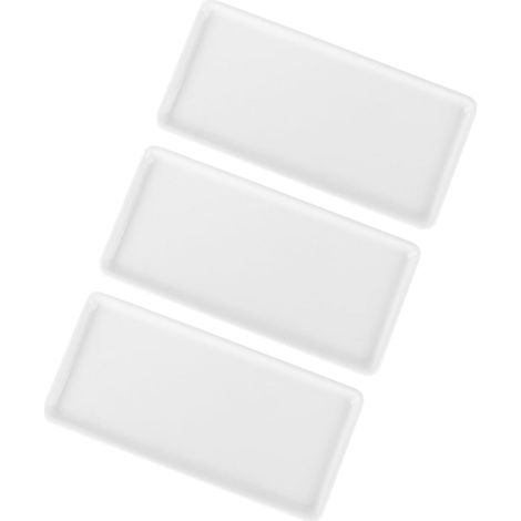 Lot De 4 Petits Plateaux De Salle De Bain Carrés en Céramique Élégants Et Robustes pour Vos Articles De Toilette