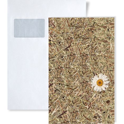 1 PIEZA DE MUESTRA S-AL-11004 WallFace ALPINE WHITE DAISY NATURAL Collection  MUESTRA Panel de pared en tamaño aprox  DIN A5