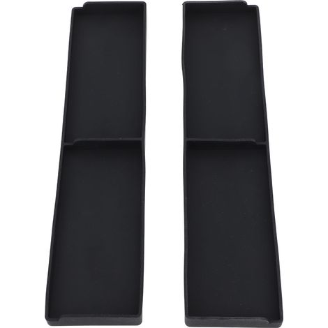 Lot de 2 étagères à épices en silicone pour plaque de cuisson, avec dos magnétique et 2 zones de rangement faciles à nettoyer, pour assaisonnements de cuisine (noir). (1/5)