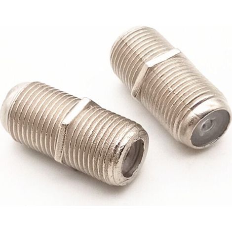 Female to Female Coaxial Cable Coupler Extension F Plug for TV Radio Coaxial Cable Adapter F, TV Antenna Coaxial Cable F Connectors Satellite Adapter F Type Connector -2 Pack MUMU (1/4)