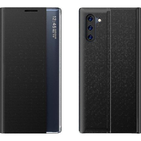 Étui en tissu texturé uni à rabat horizontal magnétique pour Galaxy Note 10 Plus (noir) + coque PC incluse (1/5)
