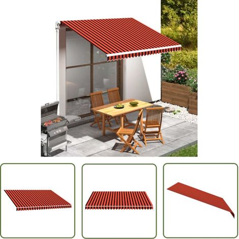 Toile D'auvent - 1 Pièce - Polyester PU - 330x245 Cm - Pour Cadre 3,5x2,5 M - Terrasse Jardin Patio (1/5)