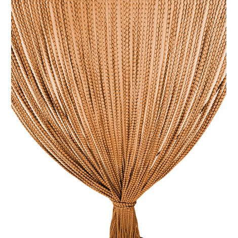 Tenda Mariel Soffice a Perline in Stoffa Anti Insetti e Antirumore - Modificabile - Colore Ruggine Cm. 100x220 (1/5)