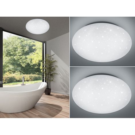 LED Sternenhimmel Deckenleuchte 2er Set Weiß IP44 Badlampen, Ø 37cm (1/5)
