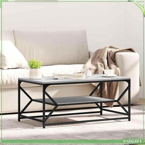 Table basse - ABI - Gris sonoma - Bois d'ingénierie et acier - 90 x 50 x 40 cm (1/5)