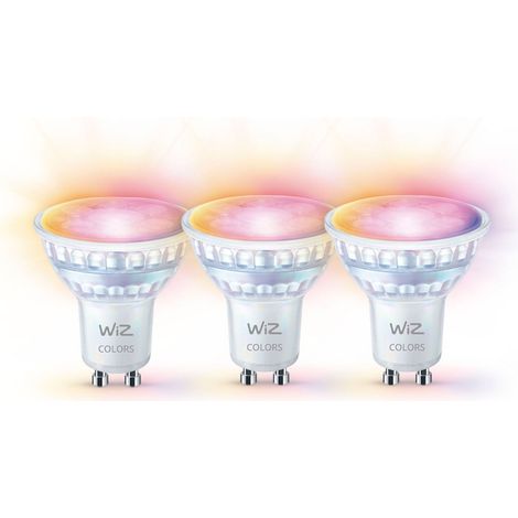 WiZ LED Spot GU10 50W (Boîtier en verre) Lumière blanche et colorée - 3 pièces (1/5)