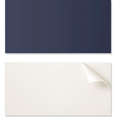Panel decorativo de vinilo con gr谩ficos para cocina o ba帽o, 100x50 cm, azul marino oscuro.