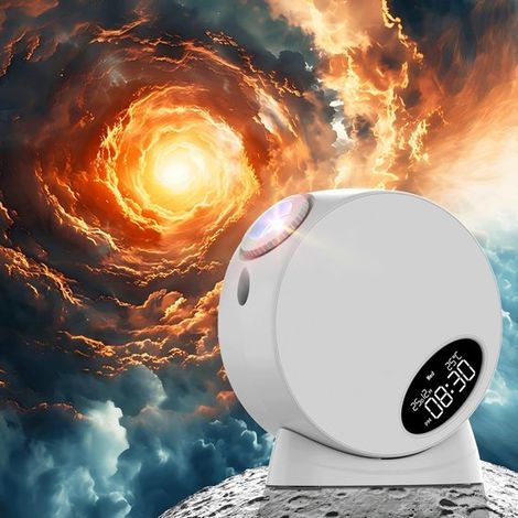 Proiettore di cielo stellato con meteore dinamiche, lampada per proiettore galattico con orologio, 13 dischi film HD e obiettivo con messa a fuoco regolabile, timer, 2 rotazioni (1/5)