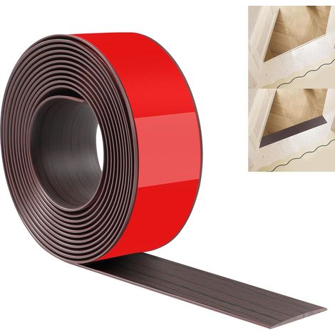 Bande de Transition de Sol JUNART 400cm×5cm, Bandes de Revêtement de Sol Autocollantes en PVC, Bande de Séparation de Porte de Sol pour Joindre les Espaces de Sol, Moquette, Carrelage (1/5)