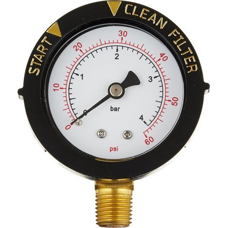 Manomètre de rechange Pentair 190058 60 psi 1/4"NPT Montage inférieur pour piscine et spa (1/5)