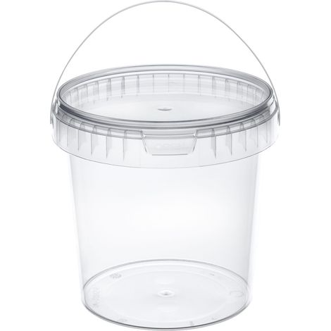 Garronda Seau Plastique avec Couvercle 1 L Lot de 1 GD-0112 Transparent (1/5)