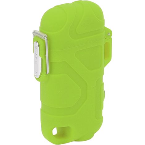 Briquet plasma à double arc, coupe-vent, étanche, sans flamme, USB, avec lampe torche réglable à 3 niveaux, vert