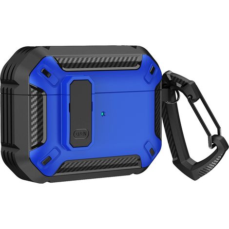 Funda protectora para AirPods 4 con mosquetón - Azul