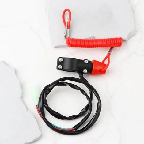 Interrupteur arrêt urgence - 1 unité - Plastique étanche - Coupe moteur sécurité - Pour VTT Quad Jet-ski - Guidon 22mm UMD MUSICAL (1/5)