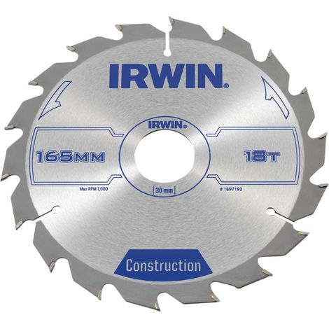 Construction Circular Saw Blade 165 x 30mm x 18T ATB (1/2)
