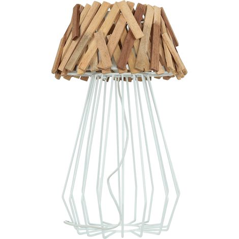 Tischlampe Treibholz Metall 58 cm Nachttisch Wohnzimmer E27 Tischleuchte ONUMA (1/3)