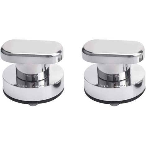 Ventouse Poignée Porte 2 Pièces pour Tiroir Armoire Réfrigérateur Verre Portable Argent