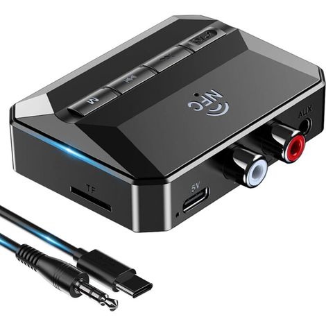 Adaptateur Bluetooth RCA avec NFC Récepteur Audio Sans Fil 3.5 mm AUX. Son Haute Définition. Modes de Lecture Multiples et Portée de 10 mètres (1/5)