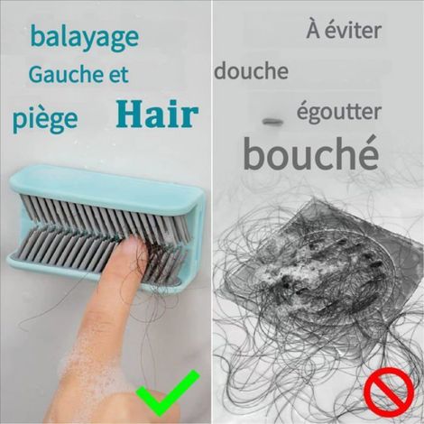Attrape-Cheveux Mural - Polypropylène - Pour Douche - 7,7 x 5 x 3,3 cm - Lot de 2 (1/5)