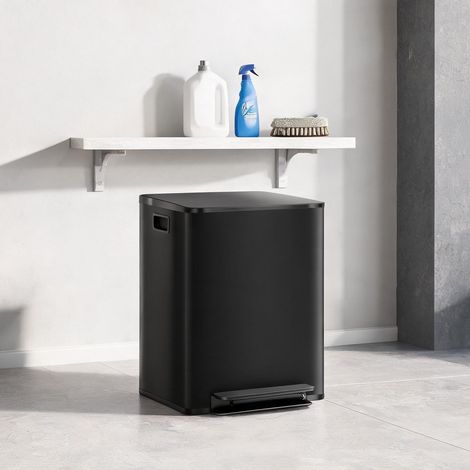 Poubelle coloris noir en edelstahl plastique 47,7 x 37,5 x 56 cm (1/5)