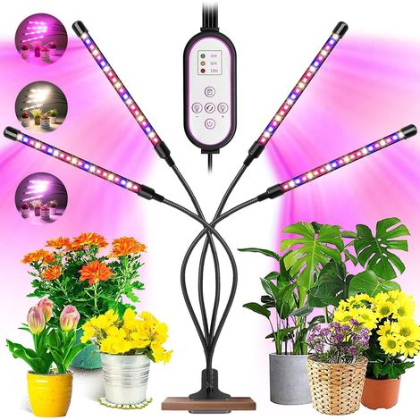 LED Lampe de Croissance à 360Ḟ Éclairage Horticole Avec, Lampe Pour Plante 4 Têtes Lampe Croissance Spectre Complet (1/5)