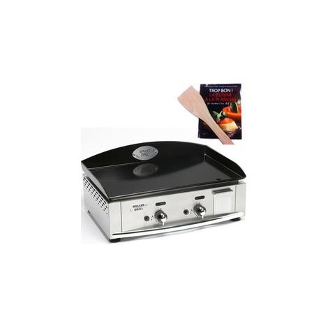 Plancha à gaz 2 brûleurs étoile 6 branches – Acier émaillé – 60 x 40 cm – Cuisson rapide et homogène – Entretien facile – Roller Grill (1/4)