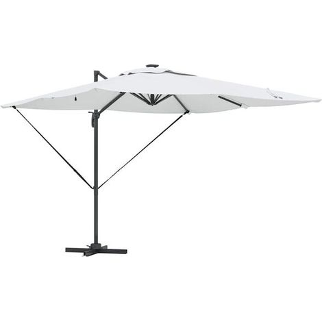 Parasol de plage, 286 x 284 x 270 cm, en aluminium et fibre de polyester. (1/5)