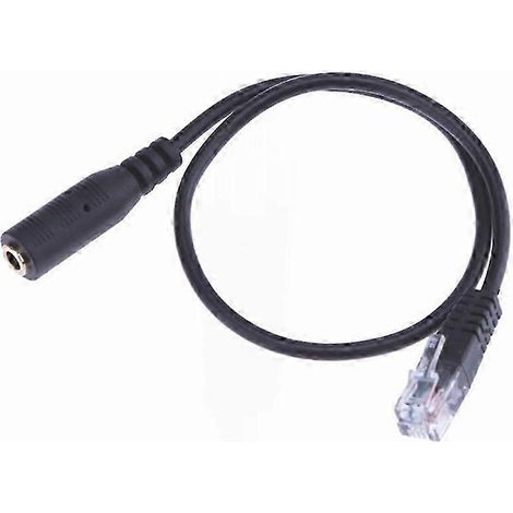 Câble adaptateur casque pour smartphone OMTP 3,5 mm vers prise téléphonique RJ9/RJ10 4P4C de 20 cm (26-27 pouces). (1/5)