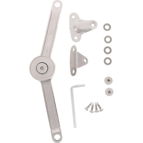 Charnière de Relevage Levage à Fermeture Douce Argenté Alliage de Zinc, Réglable, Design Épuré, pour Porte D’armoire Rabattable (1/5)