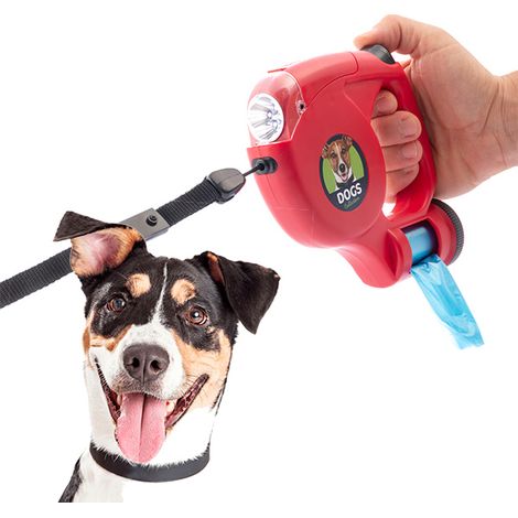 Guinzaglio retrattile per cani con torcia integrata (1/2)