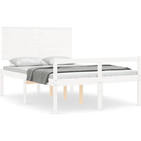 Maison Exclusive - Seniorenbett mit Kopfteil 140x200 cm Weiß Mass