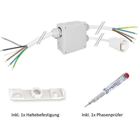 Küchenanschlussbox-Set Splitter-Box inkl. Phasenprüfer