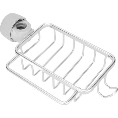 Étagère de rangement pour robinet de cuisine, porte-éponge, égouttoir suspendu avec étagère à serviettes pour évier de cuisine, couleur argent. (1/5)