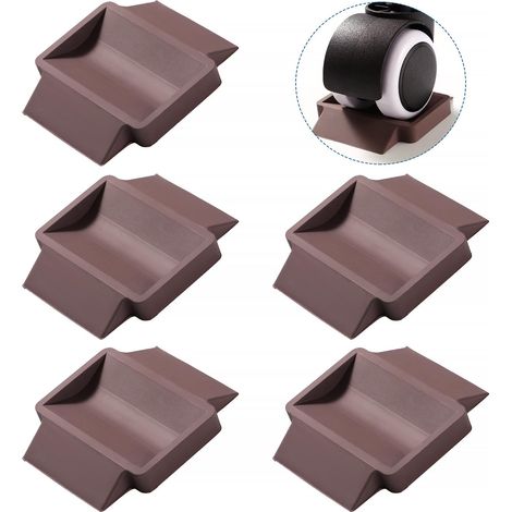 5 Pièces Patins Antidérapants Caoutchouc 3.5x6 cm Marron - Coussin Pied Chaise, Protection Meubles Castor Cups