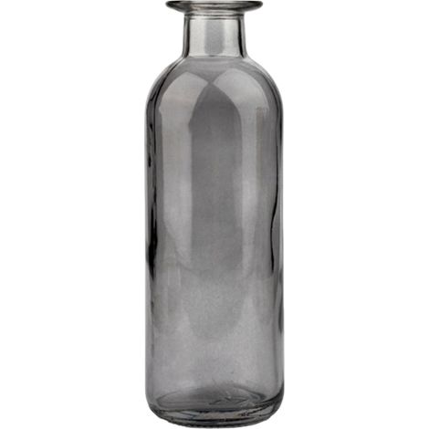 Jarrón de cristal, jarrón de cuello estrecho, botella de cristal decorativa grande (1 gris) (1/5)