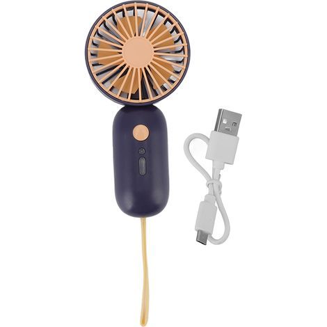 Ventilateur de Poche Mini Portable 3 Vitesses Rechargeable USB Silencieux pour Bureau Maison Voyage Bleu