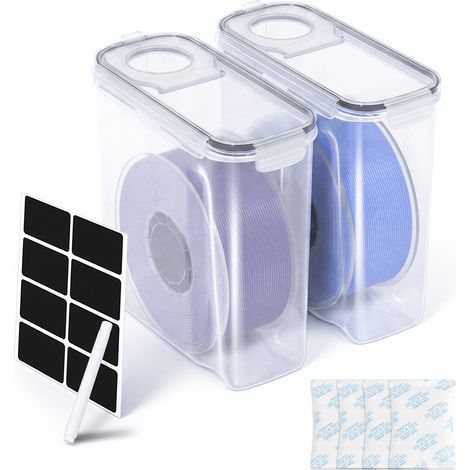Randaco 3D-Filament-Boxen, 4 l, Set mit 2/4/6/8 Stück nach Wahl, transparent/schwarz, feuchtigkeitsbeständig mit Trockenmittel
