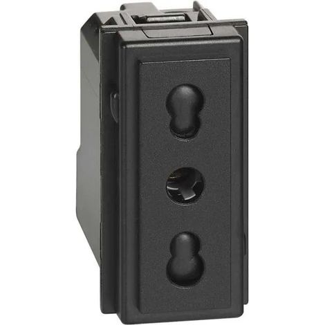 Presa bipasso nera compatibile con Bticino Living Now