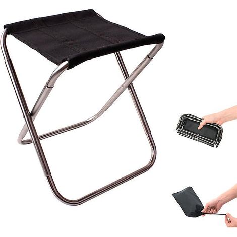 petit Tabouret Pliant Portable (argent), Chaise Pliante Ultra-lgre, Petite Chaise De Camping En Aluminium, Adapte Au Voyage,  La Randonne,  La Pch (1/5)