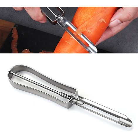 Sparschäler aus Edelstahl, ultrascharfe Klinge, universeller Obst- und Gemüseschäler für Küche, Camping und Picknicks (1/5)
