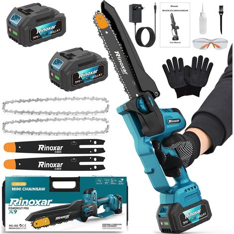 2 Tronçonneuse, 8 Pouces, Moteur Sans Balais, Batterie 20V, Lubrification Automatique, Jardinage (1/5)