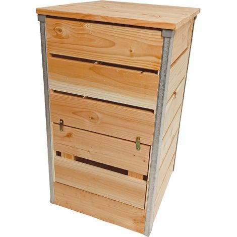 Composteur 148L en bois non traité – Système d'ouverture simplifié – Dimensions 50cm x 45cm x 82cm – Pour petits espaces – Mon Petit Potager (1/5)